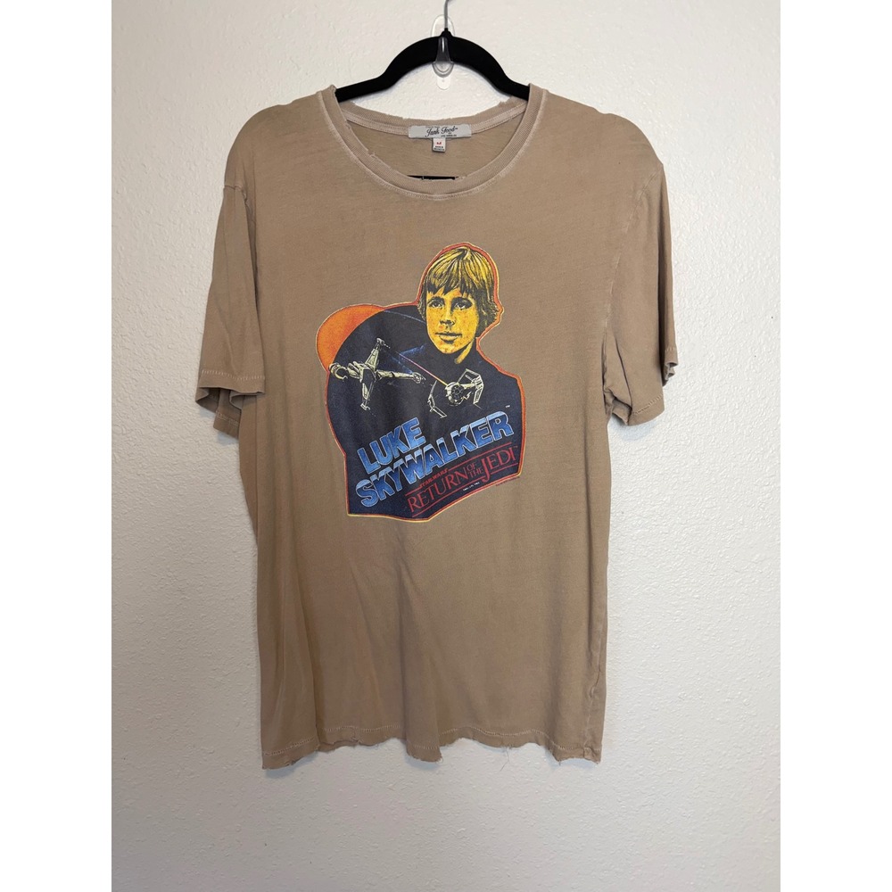 Junk Food Star Wars Luke Skywalker Return of the Jedi Graphic T-Shirt Mens M Tan
